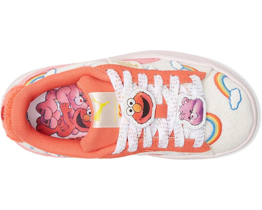Детские кроссовки Puma Basket Care Bears x Sesame Street (Little Kid) PUMA Kids, Frosted Ivory/Red Glamour/Pearl Pink — фото 2