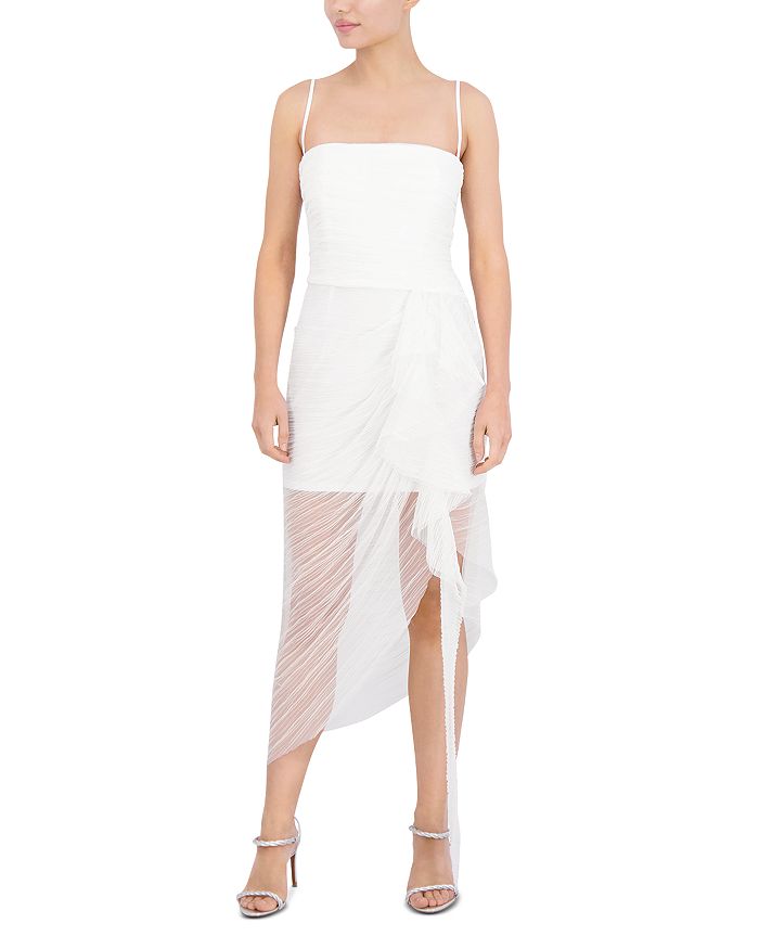 

Платье каскадного кроя BCBGMAXAZRIA, белый