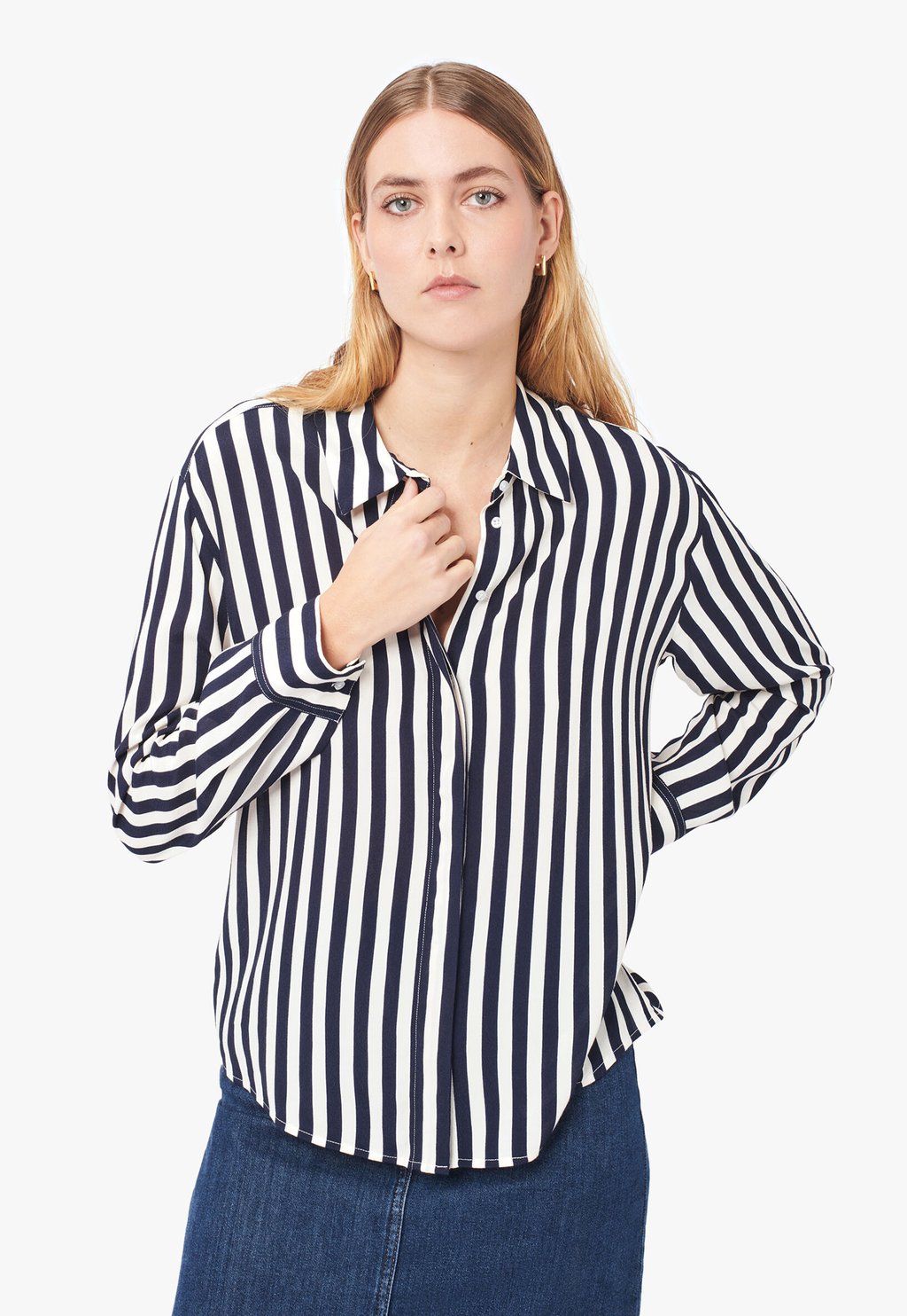 

Блузка на пуговицах FRENCH BRAND FASHION ELEGANT MODERN CABY Caroll, синий