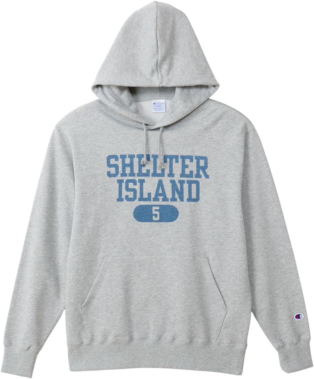 

Толстовка с капюшоном Champion C3-C122, худи, топ, с длинным рукавом, круглый вырез, хлопок, производство США, мужская базовая модель, серый