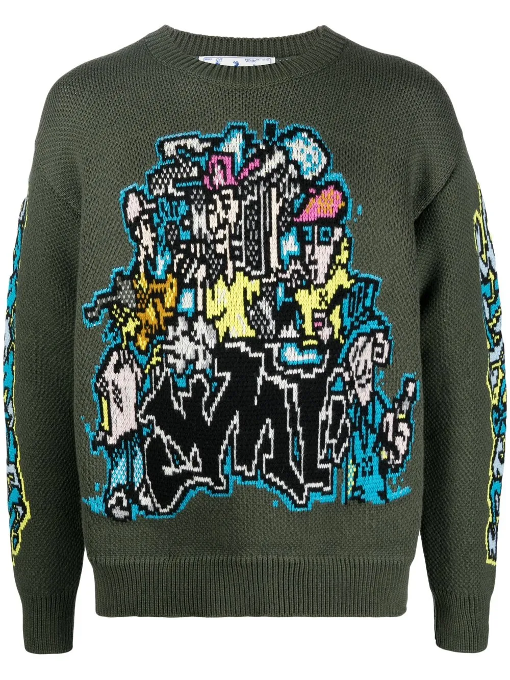 

Джемпер вязки интарсия OFF-WHITE, зеленый