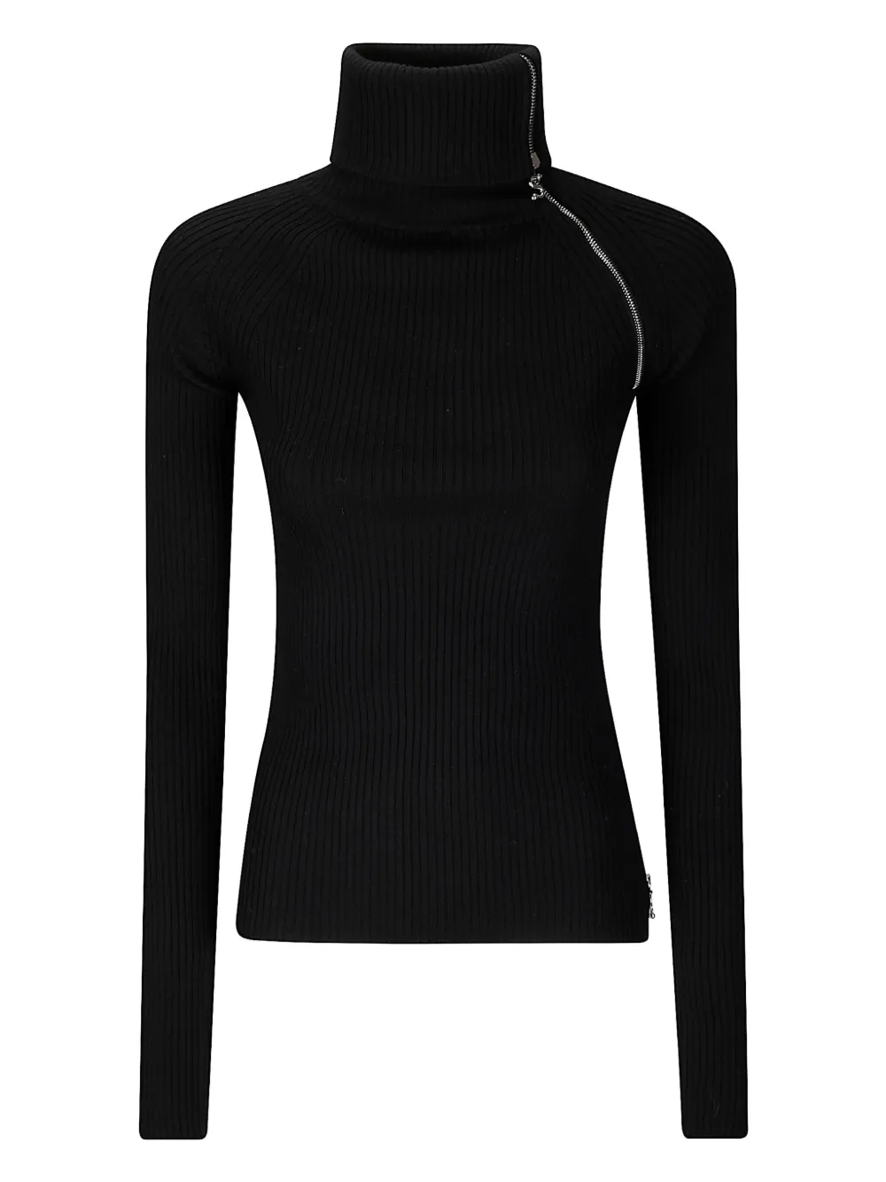 

Свитер ребристой вязки с застежкой-молнией SPORTMAX, черный