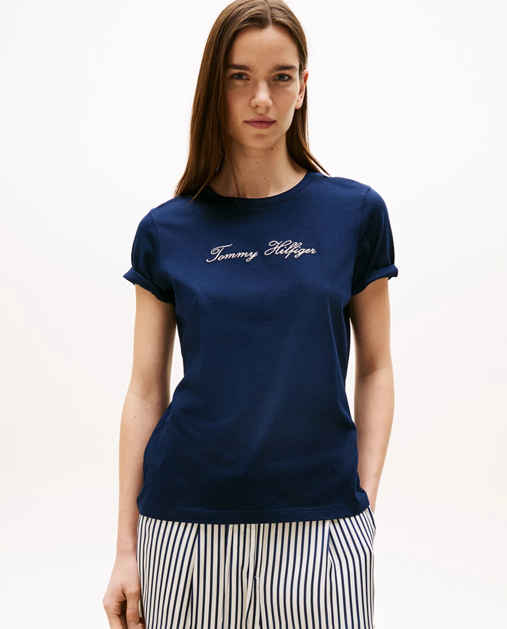 

Женская футболка с коротким рукавом прямого кроя Tommy Hilfiger, синий