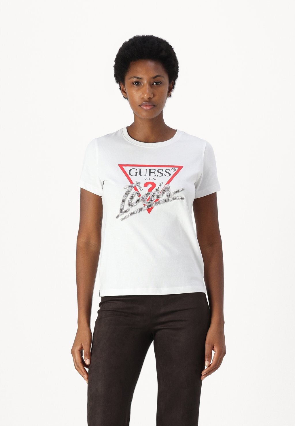 

Футболка с принтом ICON TEE Guess, белый