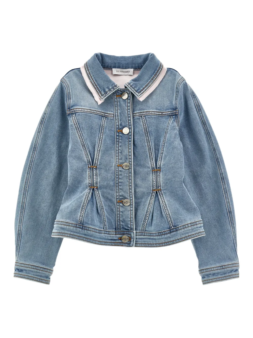 

Джинсовая куртка с кристаллами Monnalisa, синий