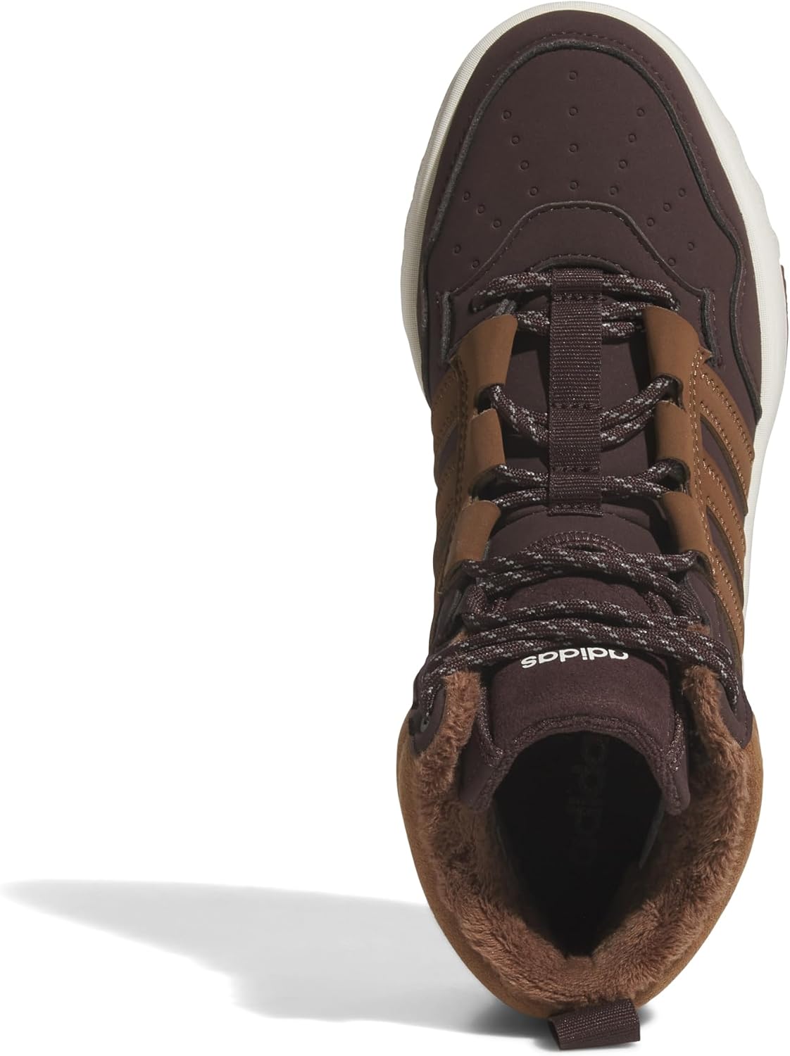 Детские кроссовки Adidas Baby-Boys Hoops 4.0 Mid Top, коричневый/кремовый — фото 2