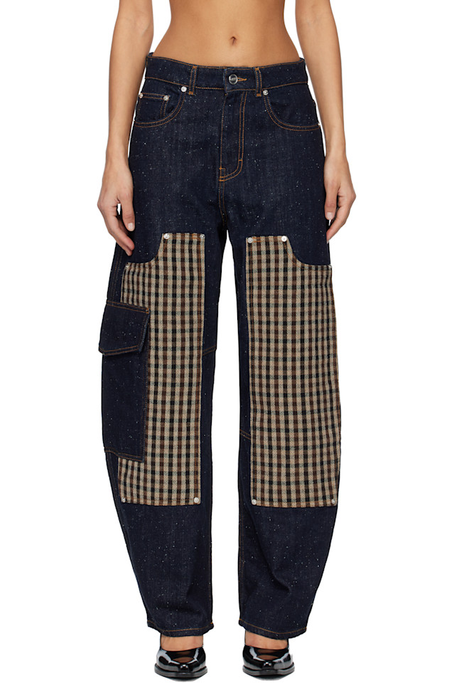 

Ganni Темно-Синие плотницкие джинсы