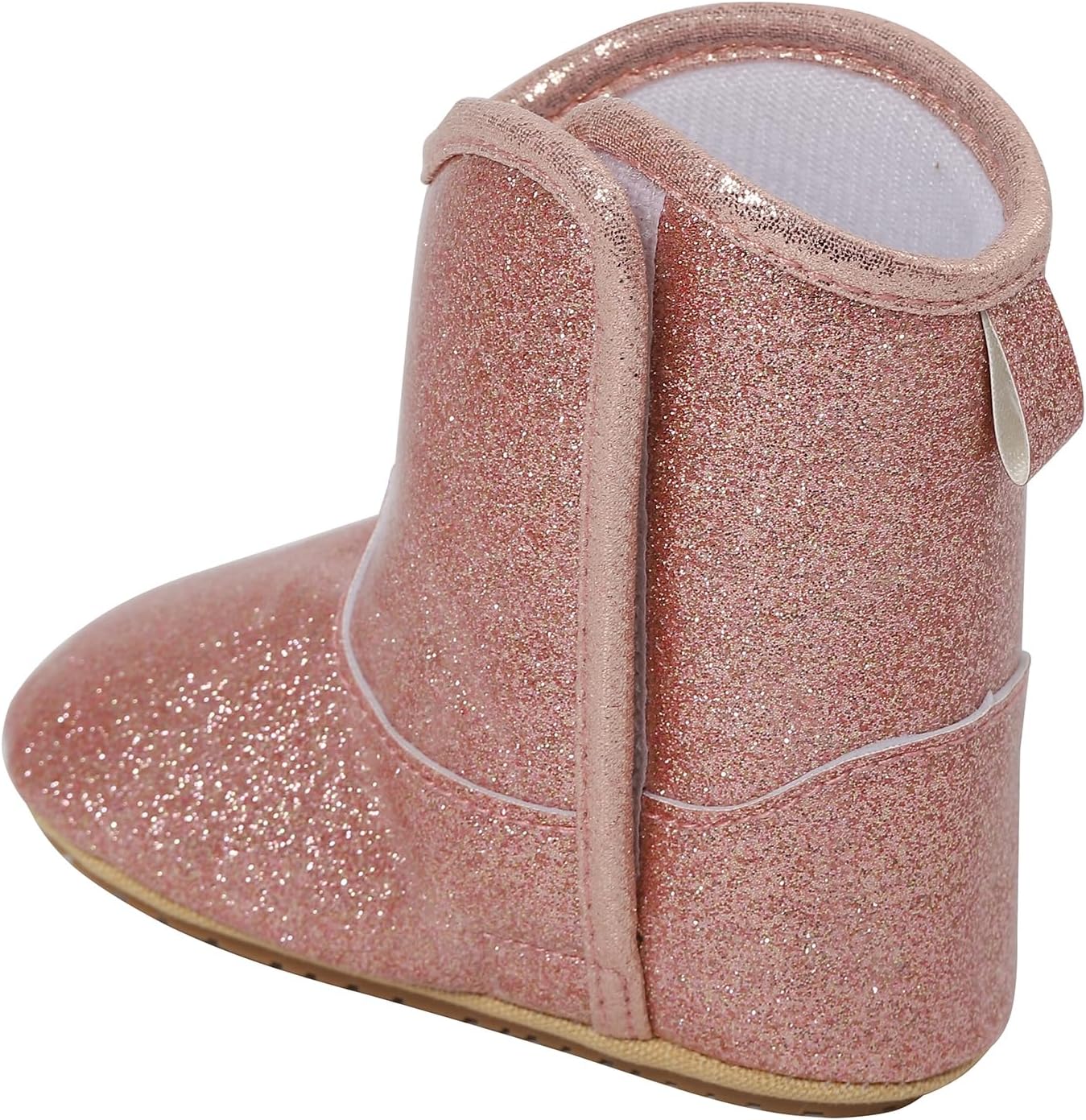 Детские вестерн-сапоги для девочек с вышивкой ESTAMICO, Glitter Rose Gold — фото 3