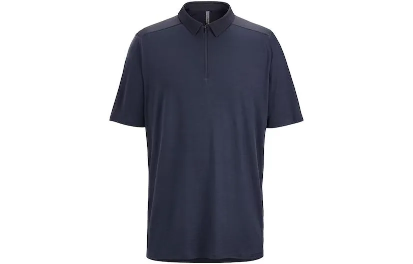 Футболка-поло Veilance Collection с воротником, умеренно прямой крой Arcteryx, Black Sapphire/Black Sapphire