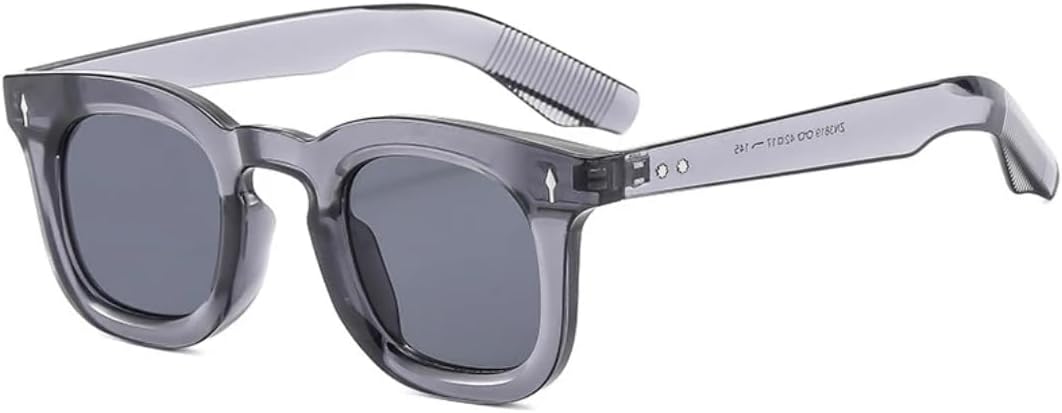 

Модные маленькие квадратные солнцезащитные очки для женщин в стиле ретро с заклепками, конфетные оттенки, защита от УФ-излучения UV400, для мужчин в стиле панк TVTBBVV, Grey Grey