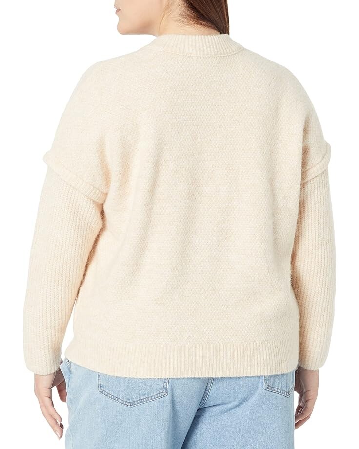

Свитер Madewell Plus Kiawah Cable Crew, цвет Heather Powder