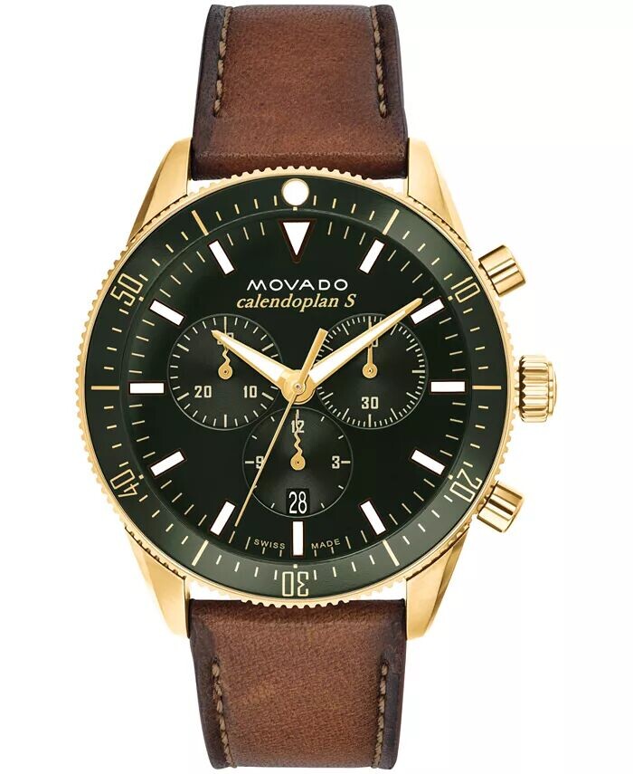

Мужские часы Heritage с коньячным ремешком из натуральной кожи, 42 мм Movado