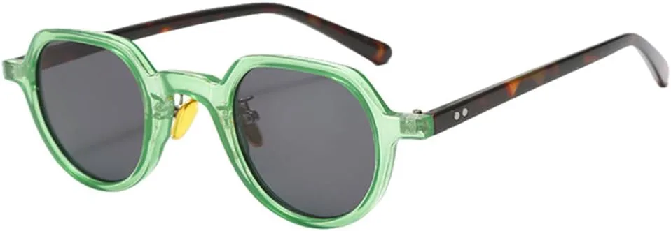 

Солнцезащитные очки в маленькой оправе, винтажные, женские, зеленые, синие, желтые, с защитой от УФ-излучения UV400, круглые, мужские MUTYNE, Green Leopard Frame