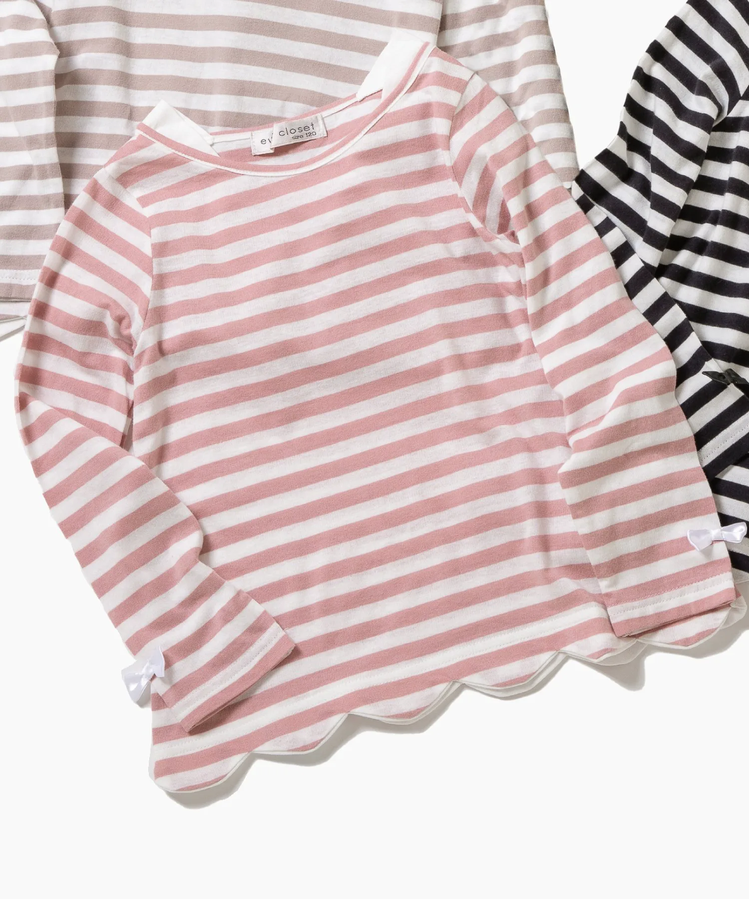 Туника с фестончатым краем Ever Closet, Pink stripes — фото 3