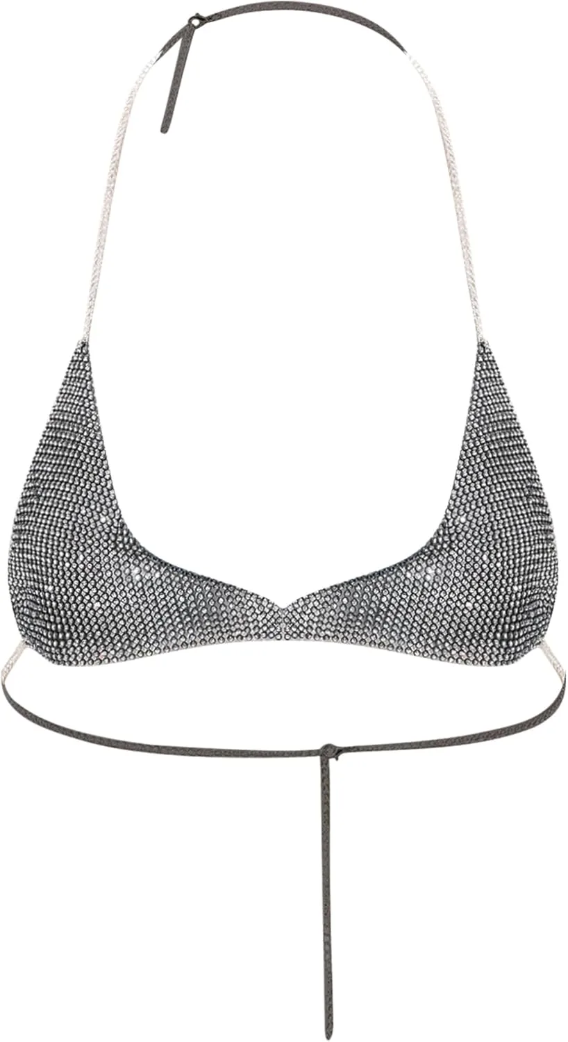 

Freebily Женский Топ-бикини с Завязками на Шее и Треугольным Бюстгальтером