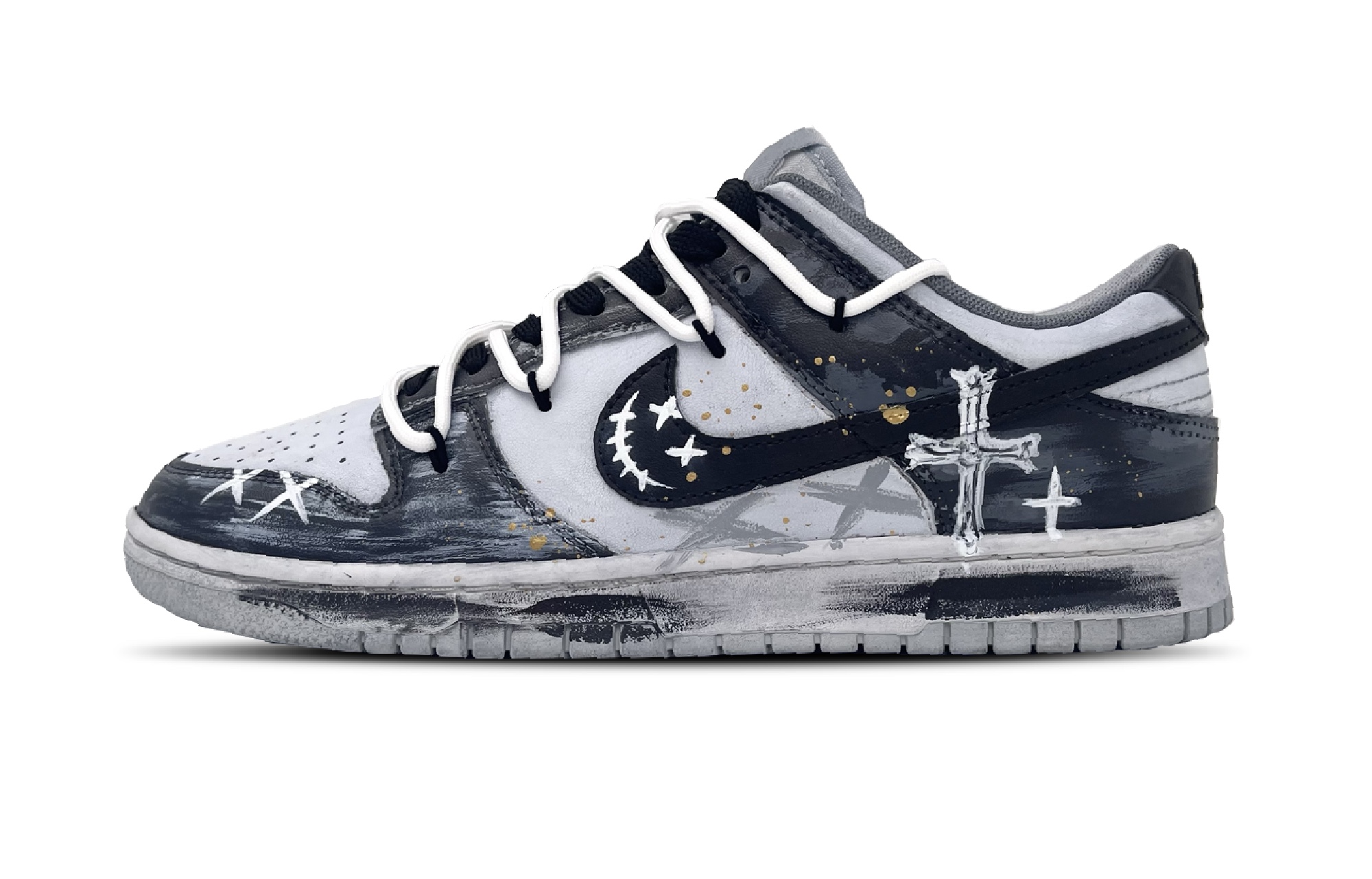 

Nike Кроссовки для скейтбординга Dunk, износостойкие, низкие, мужские, черные, белые, серые