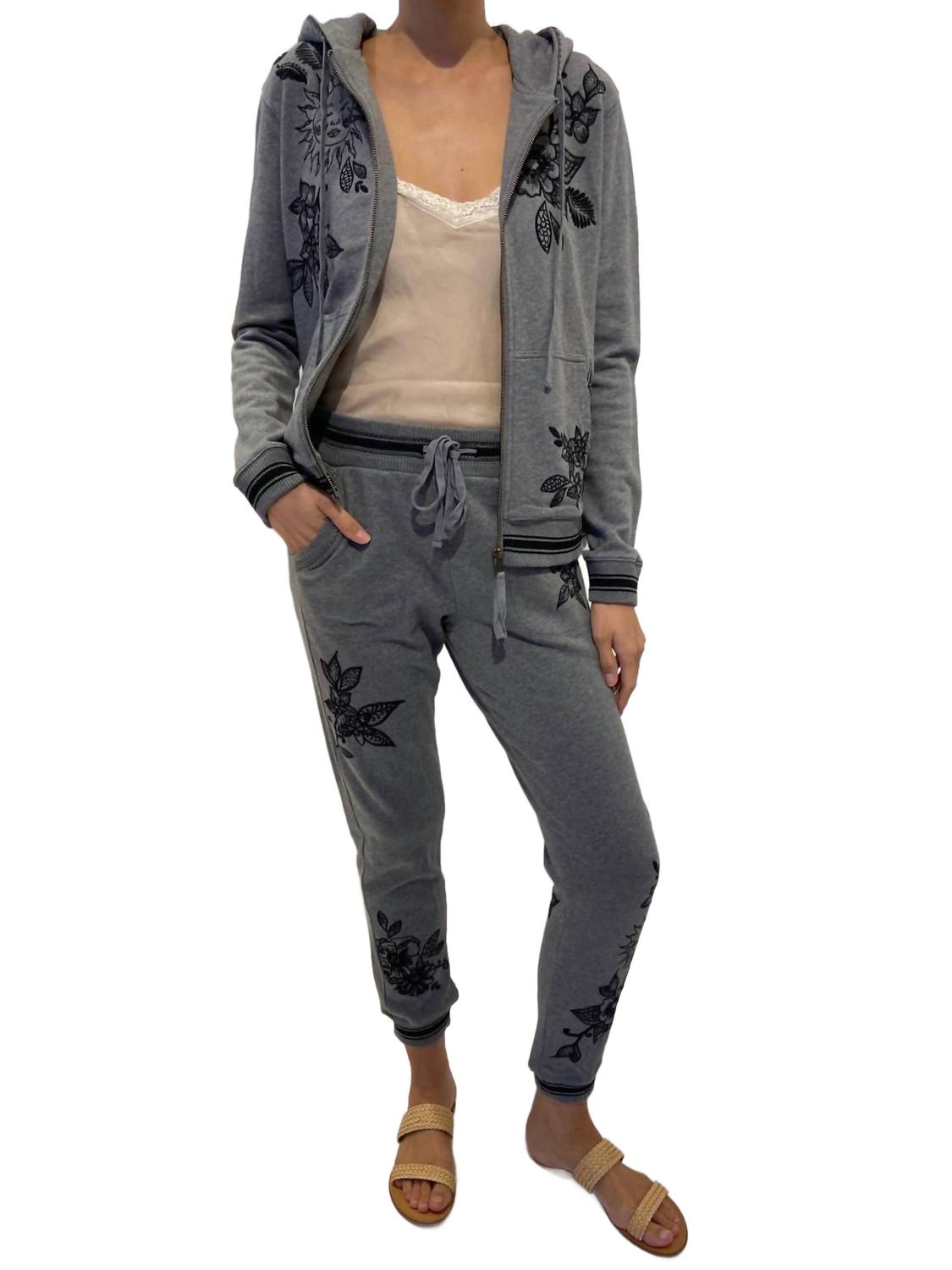 

Женская худи Addison с ребристыми деталями и молнией в темном хэтере Johnny Was, Dark Heather