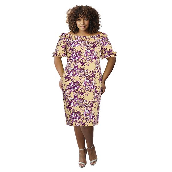 

Платье миди Marée pour toi floral Jessica London, Yellow