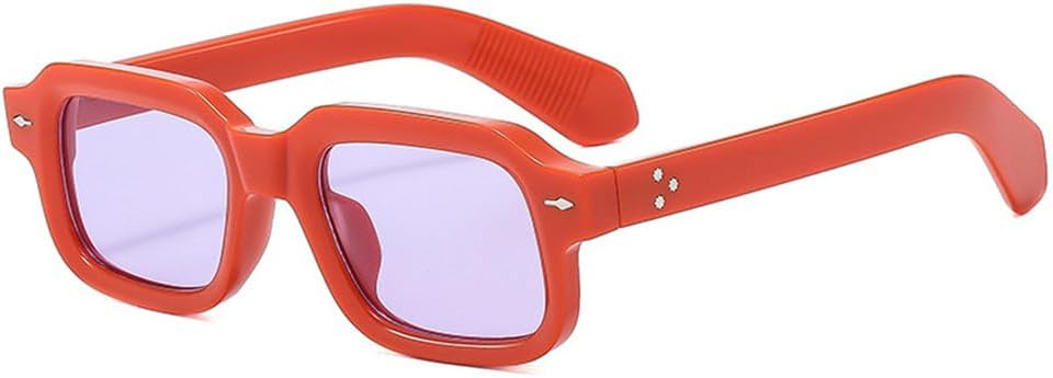 

Солнцезащитные очки UV400 с прозрачными линзами Ocean, маленькая оправа, заклепки, для женщин и мужчин, для бега и занятий спортом на открытом воздухе UYPTK, Red Orange Purple