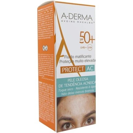 A-Derma Protect Ac Матирующий флюид с очень высокой степенью защиты Spf50+, 40 мл, Derma E — фото 2