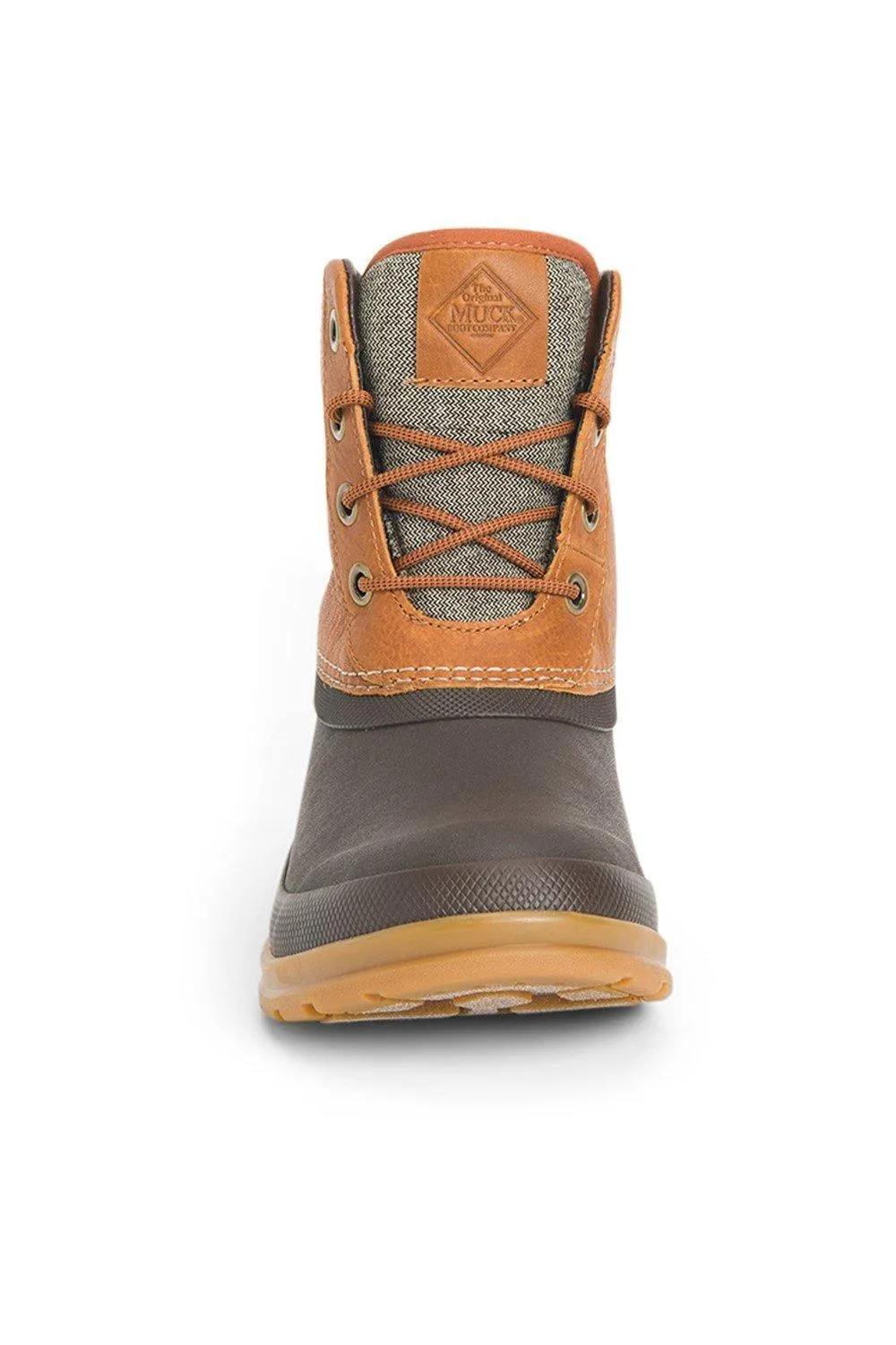 Женские резиновые ботинки Muck Boots короткие на шнуровке, коричневый — фото 3