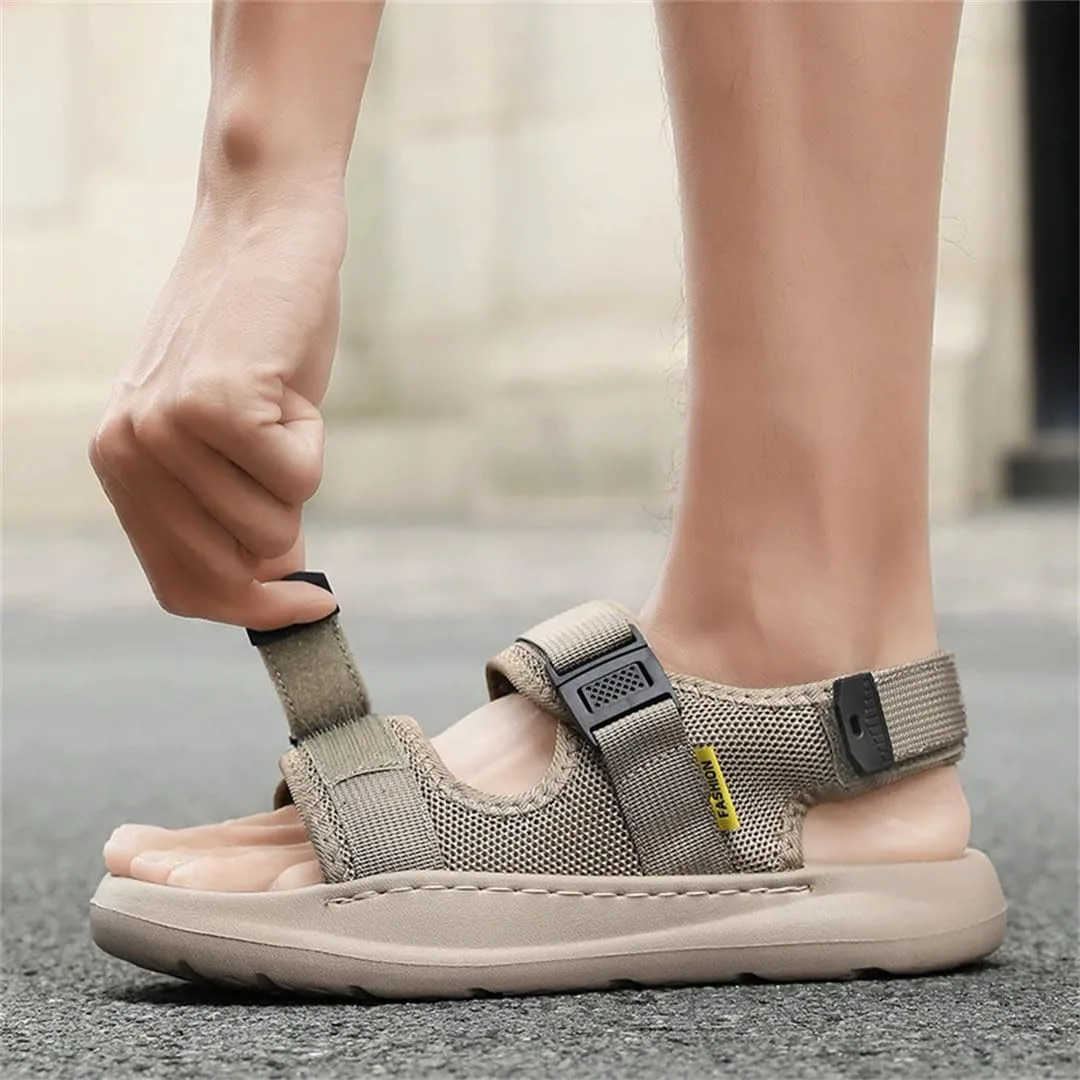 Men’S Fashion Roman Style Beach Сандалии Breathable Thick Sole Casual Flat Lightweight Outdoor Classic Gladiator Sneakers Generic, хаки — фото 4