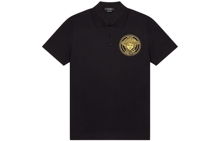 

Футболка поло мужская черная VERSACE