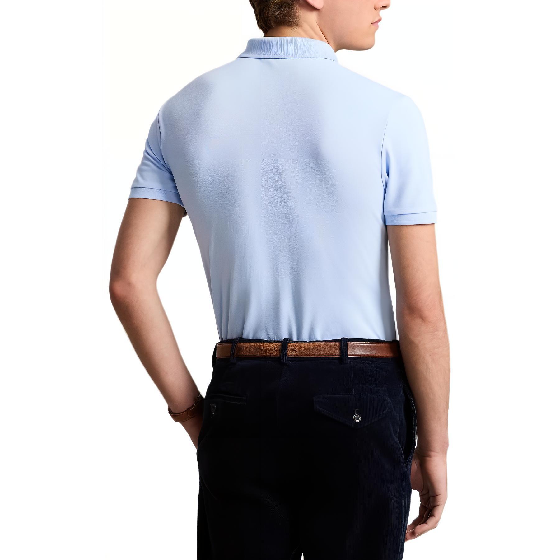 SS24 Футболка поло Мужская Рабочая синяя Polo Ralph Lauren — фото 3