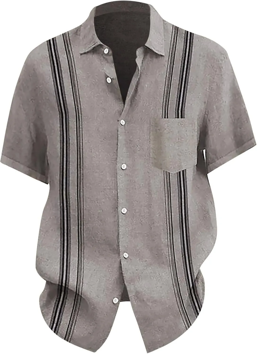 Мужская короткая рубашка Guayabera из льна и хлопка с вышивкой — фото 2