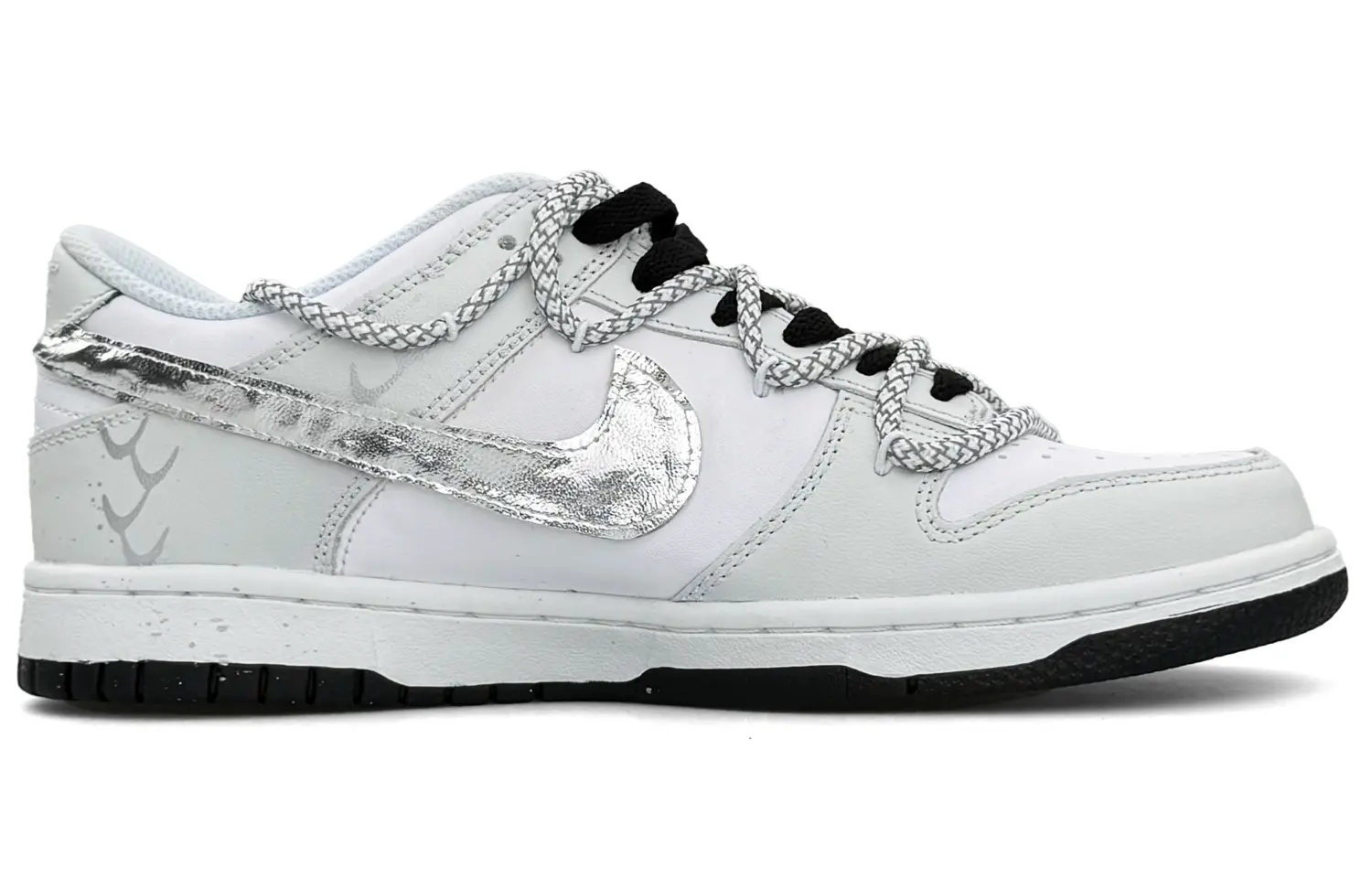 

Кроссовки Nike Dunk Skateboarding Shoes Women's Low-top Silver, белый