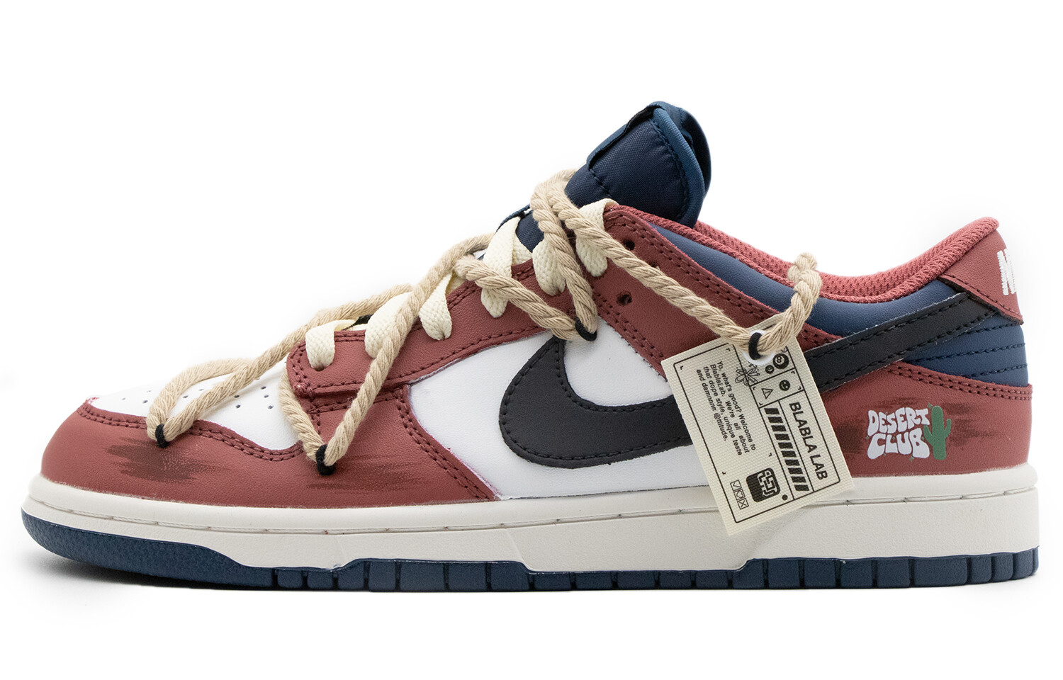 

Кроссовки Nike Dunk Skateboard Shoes Women's Low-Top Red White/Blue Black