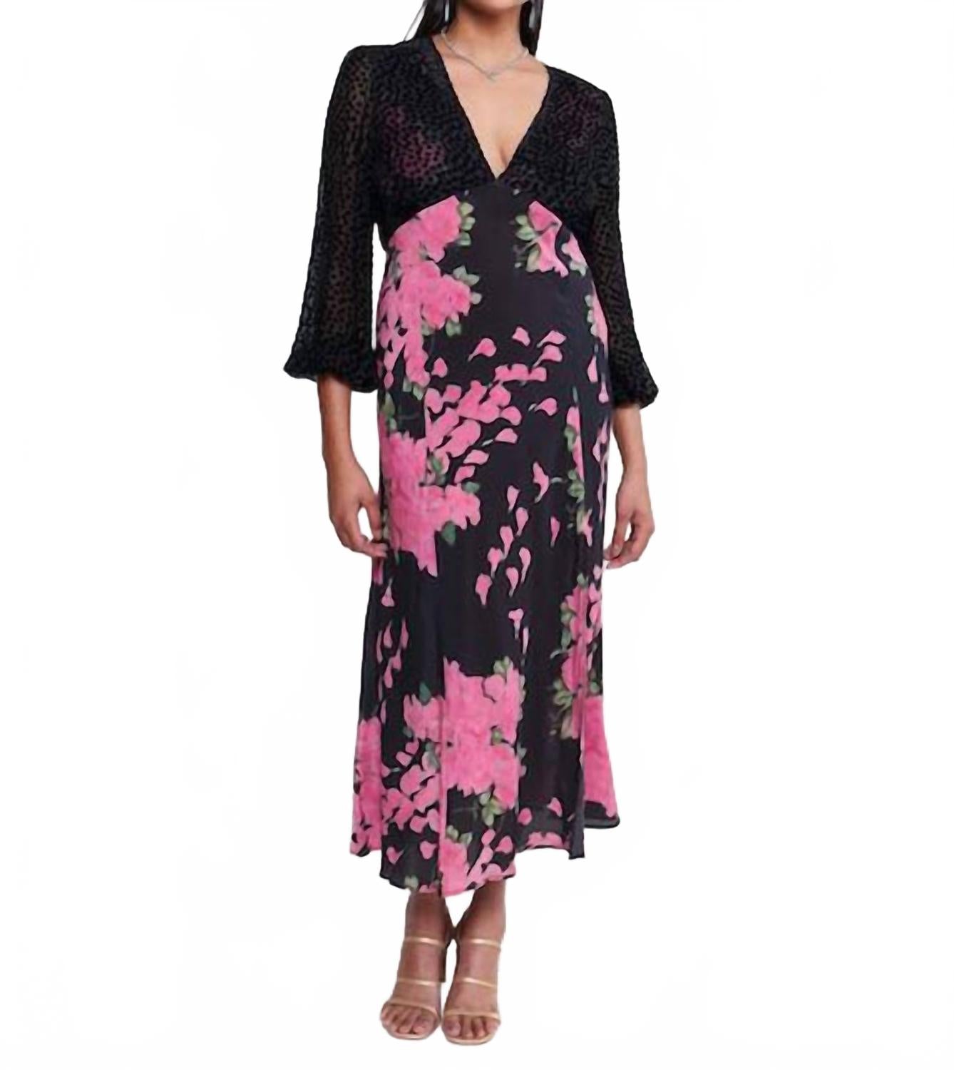 

Платье Melanie с цветочным принтом в розовом цвете Rixo