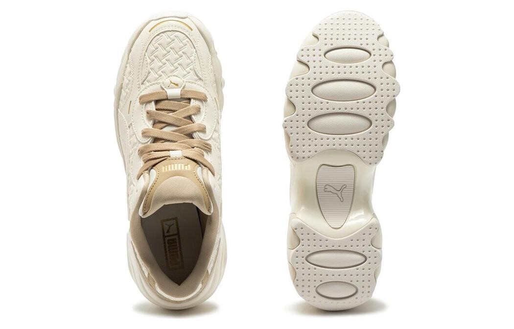 Женские кроссовки на танкетке Puma Pulsar на массивной танкетке, White/Brown — фото 4