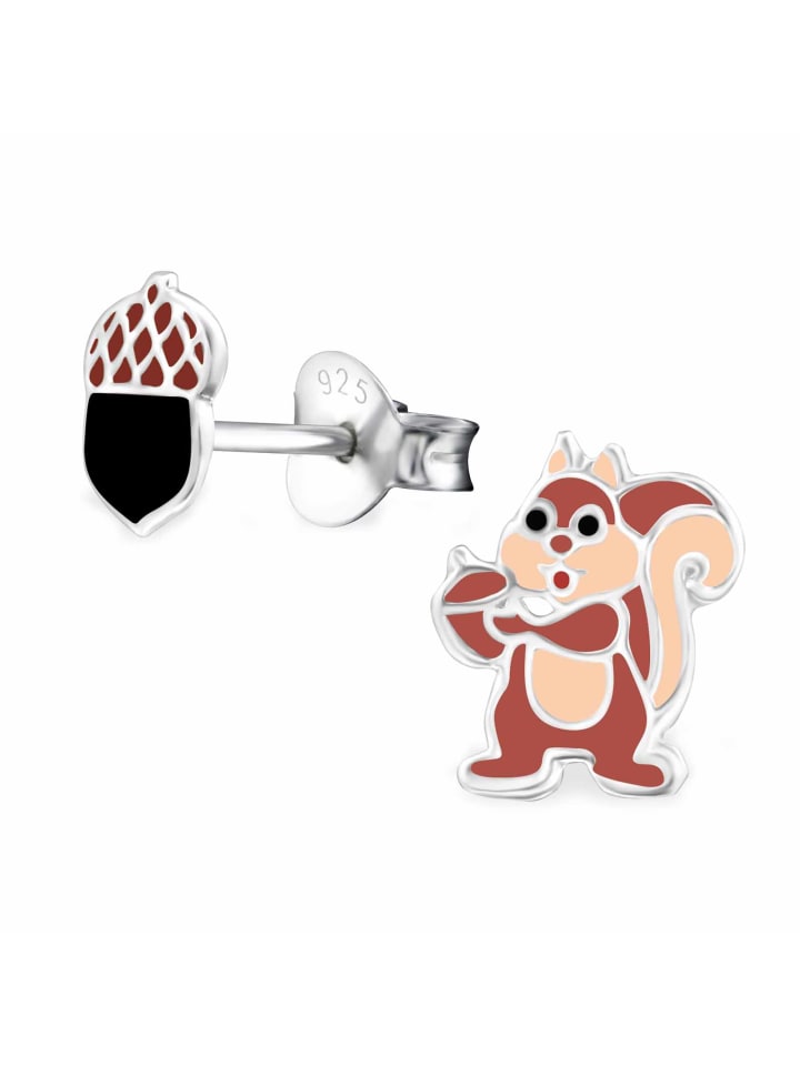 

Schmuck23 Серьги из серебра 925 пробы в виде белки коричневого цвета