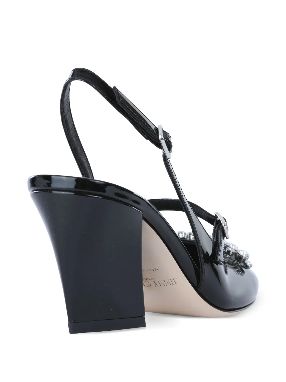 Туфли Belinda с открытой пяткой, украшенные кристаллами, 85 мм JIMMY CHOO, черный — фото 4