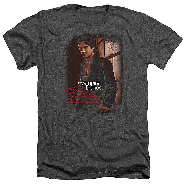 

Футболка для взрослых Vampire Diaries Threes a Party Heather Licensed Character