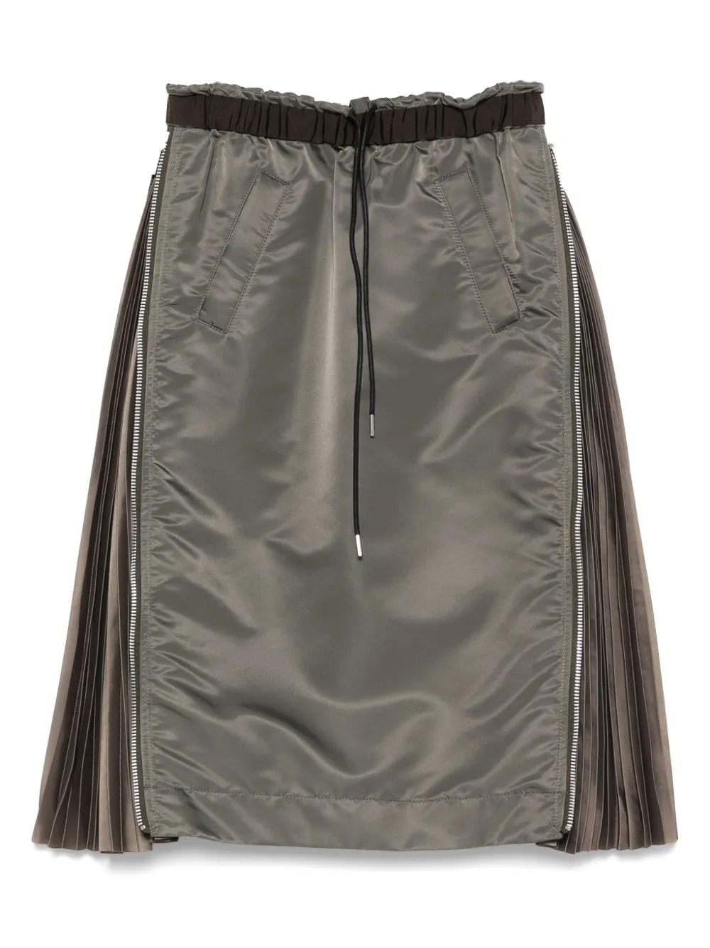 

Твиловая юбка миди Sacai, зеленый