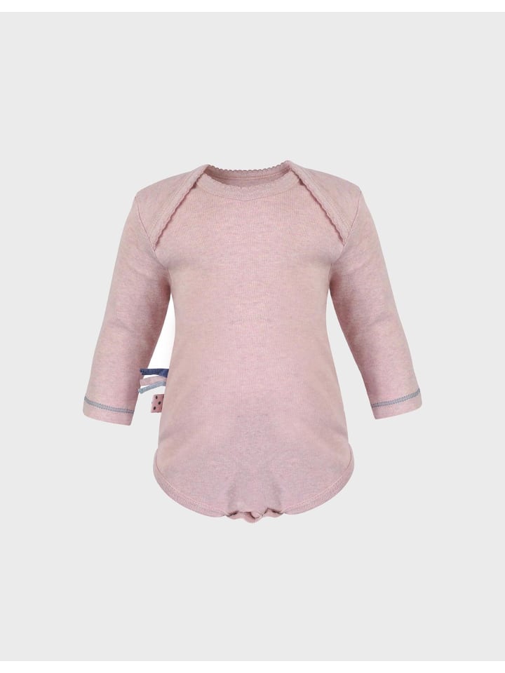 

OrganicEra Детский боди с длинными рукавами, розово-меланжевого цвета