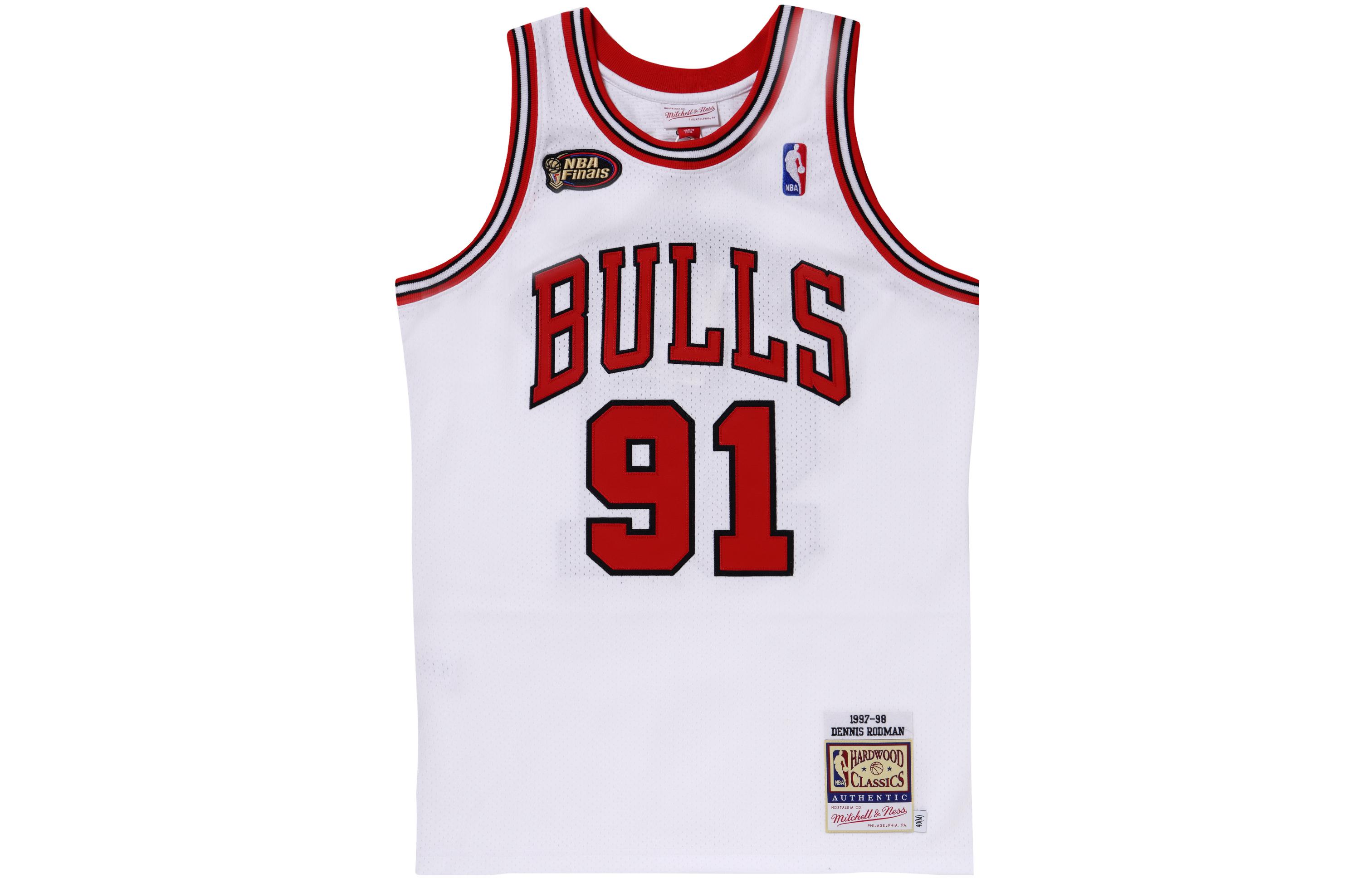 

Mitchell & Ness 'NBA Chicago Bulls 1997 Dennis Rodman' Home Finals Jersey Mitchell Ness, белый