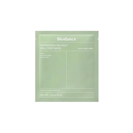 

Освежающая маска с морскими водорослями Real Deep Mask - 1 шт., 34 грамма Biodance