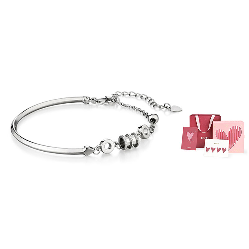 

Двухцветный браслет из сплава для женщин Two Tone KADER, серебристо-белый