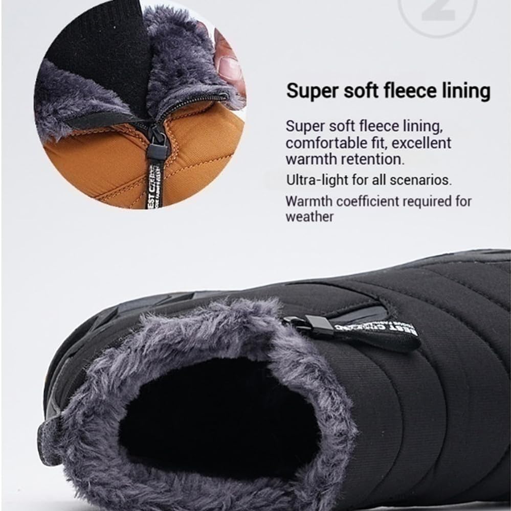 Зимние сапоги для мужчин и женщин, водонепроницаемые, противоскользящие, с меховой подкладкой, теплые, до щиколотки, на молнии Generic, синий — фото 4