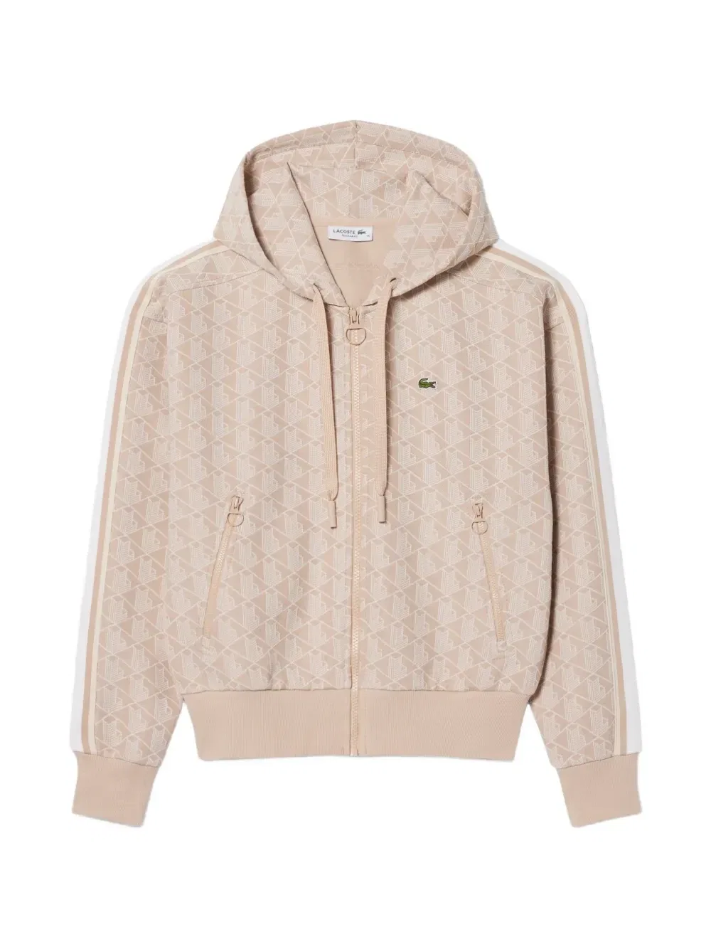 Толстовка Lacoste с геометрическим узором, бежевая