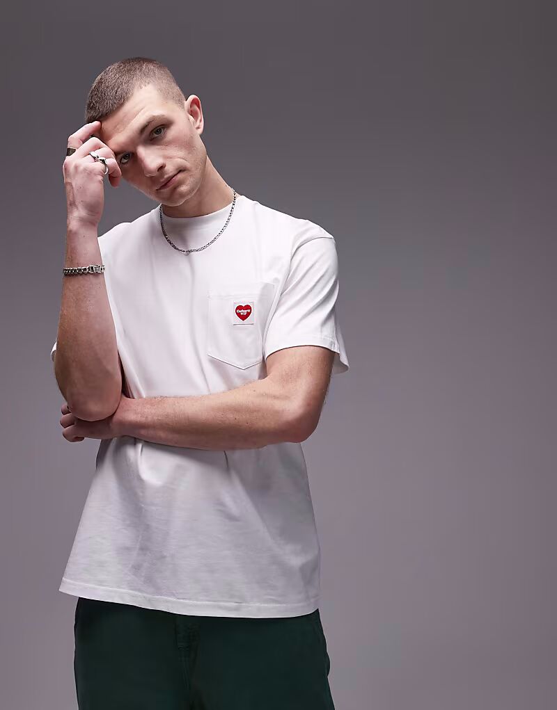 

Футболка Carhartt WIP с карманом в форме сердца белого цвета