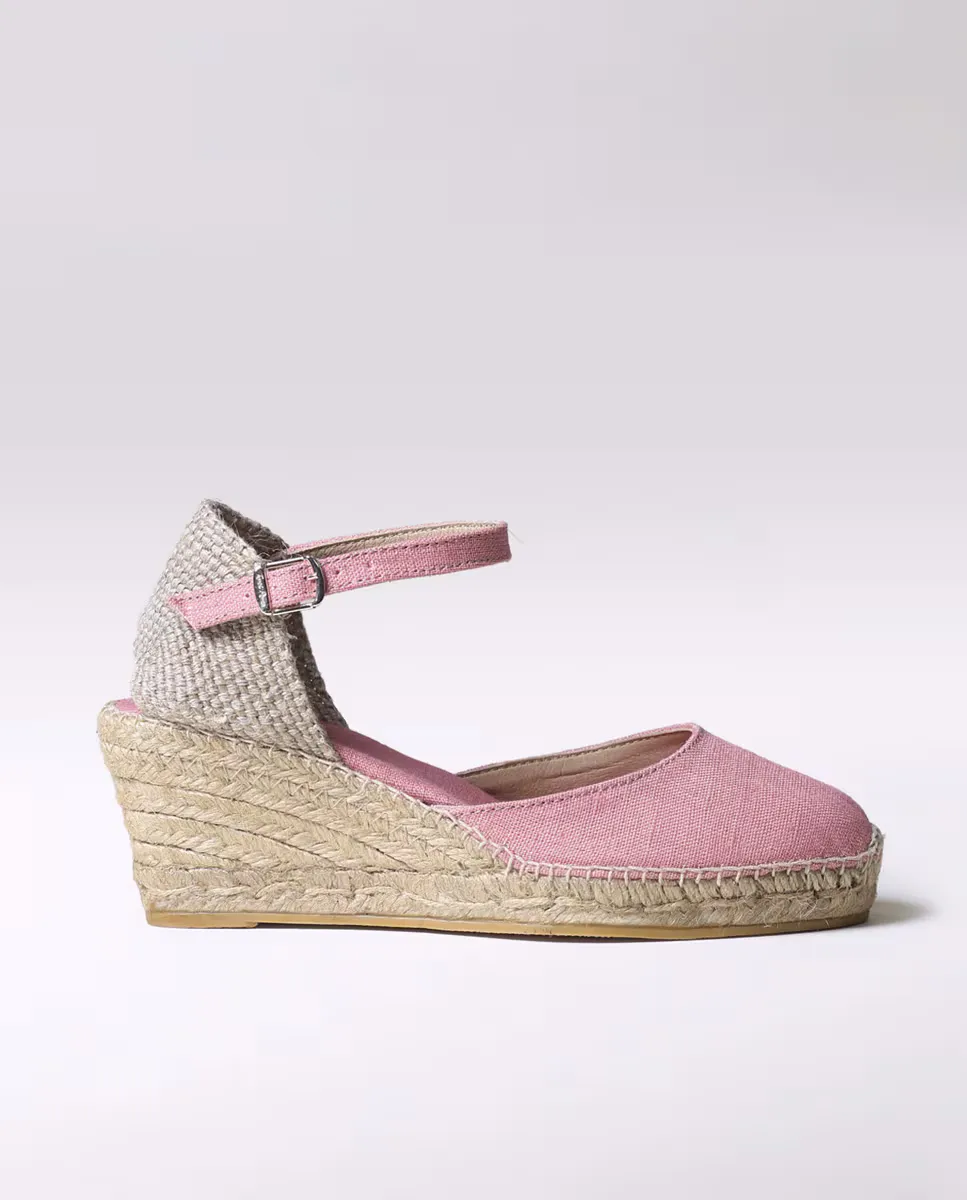 Женские эспадрильи на танкетке из ткани с пряжкой Toni Pons, цвет Rosa
