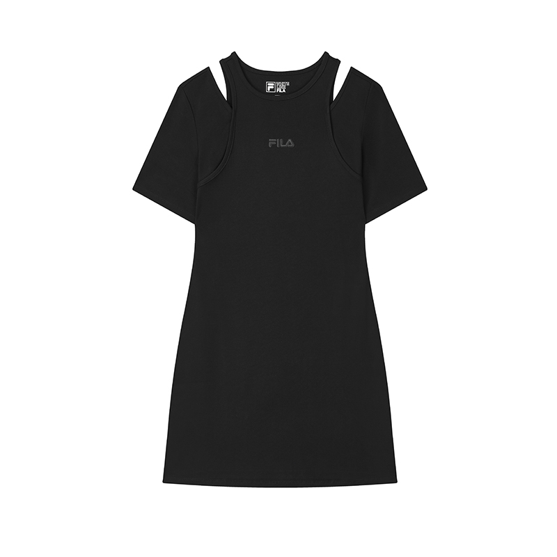 

FILA Оригинальное платье с короткими рукавами для женщин Black