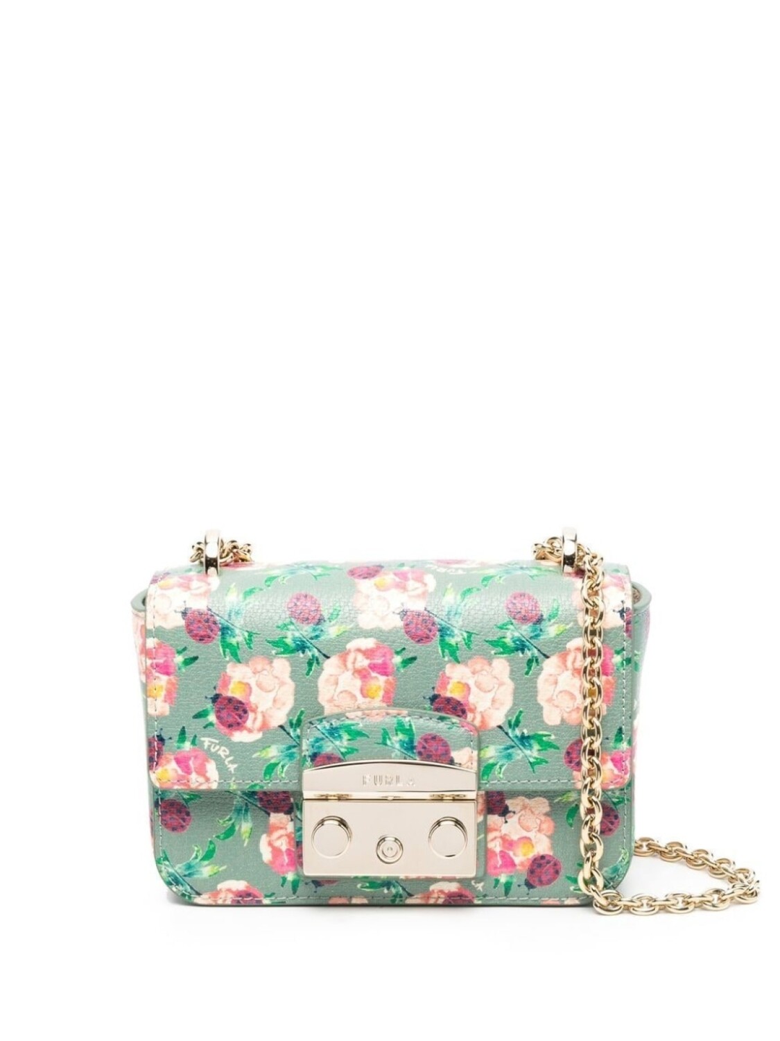 

Furla мини-сумка с цветочным принтом, зеленый