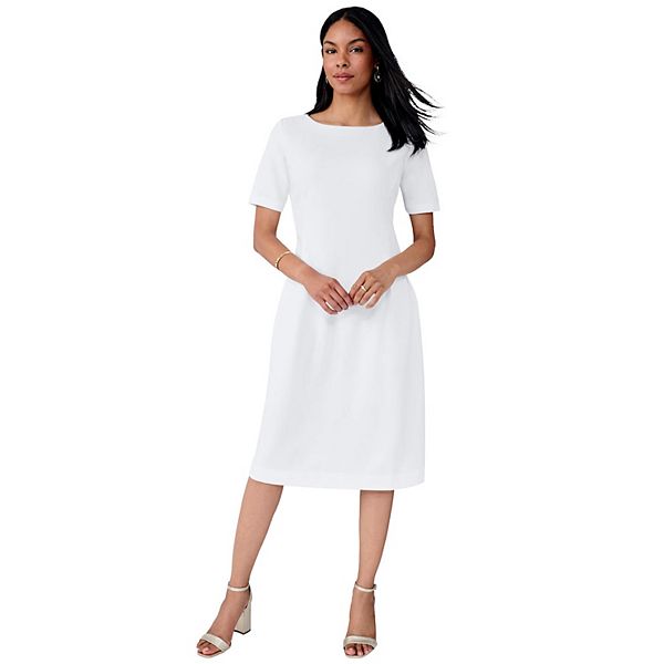 

Женское платье плюс сайз в стиле креп фит-энд-флэр Jessica London, White