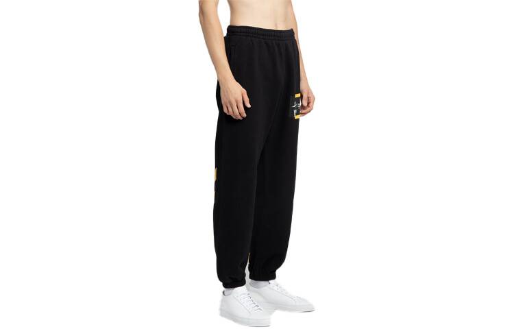 Штаны спортивные Off-White мужские, черный / желтый — фото 3