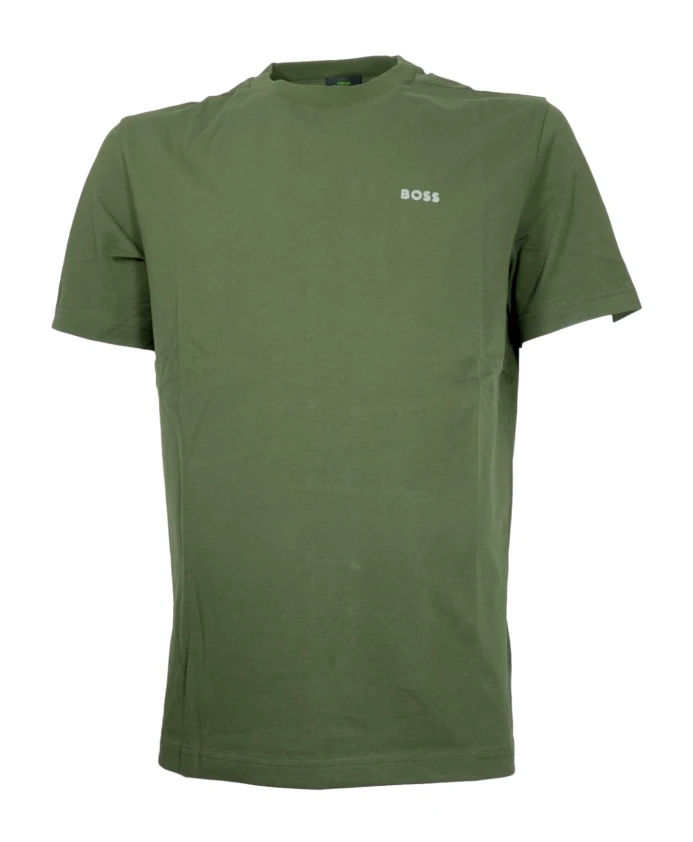 

Хлопковая футболка с контрастным логотипом, стандартного кроя. Hugo, зеленый